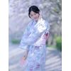 Elegant Floral Yukata Set – 4-Piece Set (Yukata, White Obi Belt, Folding Fan & Hair Accessory)