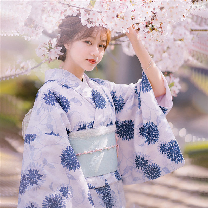 Hydrangea Yukata Set – Premium Cotton Blend Summer Yukata (One Size)